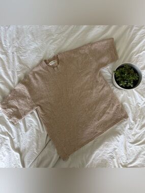 Free People Cozy Ribbed-Neck Knit in Taupe